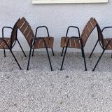 4 industrial style garden armchairs