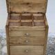 Small workshop cabinet with 3 stripped oak drawers.