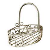 Beige cream metal basket shabby chic