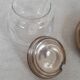 Engraved glass sugar bowl and silver-plated metal