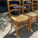 Set of 6 straw chairs