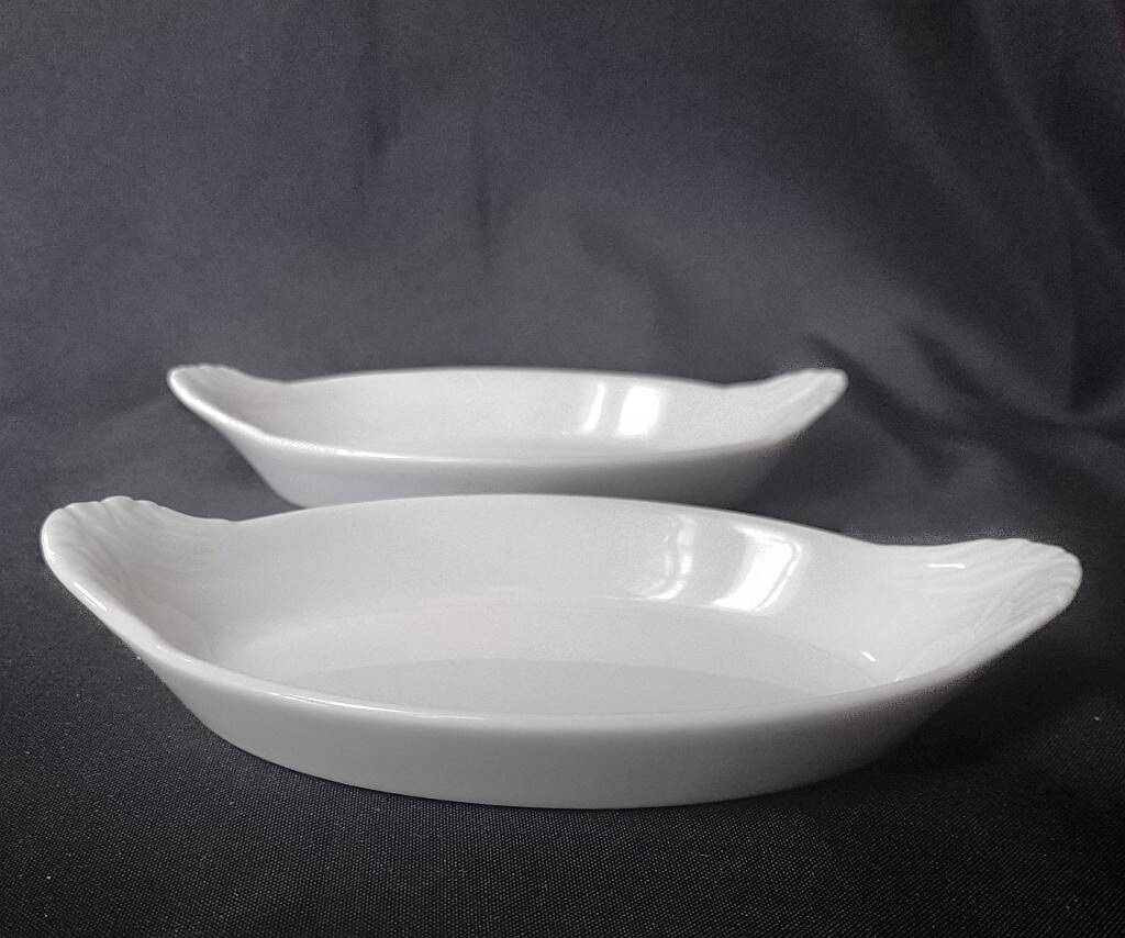 Pillivuyt Oval Au Gratin White Baking Dishes Porcelain-set 2