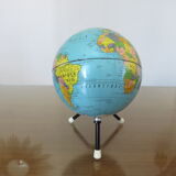 World map globe globe sheet metal tripod taride maps 60s 70s