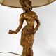 Pair of Sculptural Lamps in Gilt Bronze, Thai Dancers, 20th Century