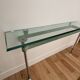 Metal and glass console, unique piece 1980