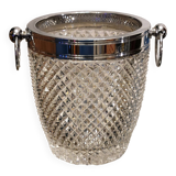 Champagne bucket in molded crystal with diamond tips
