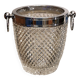 Champagne bucket in molded crystal with diamond tips