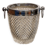 Champagne bucket in molded crystal with diamond tips