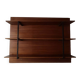 wall-mounted bookcase in wood and black metal, Scandinavian design 1970