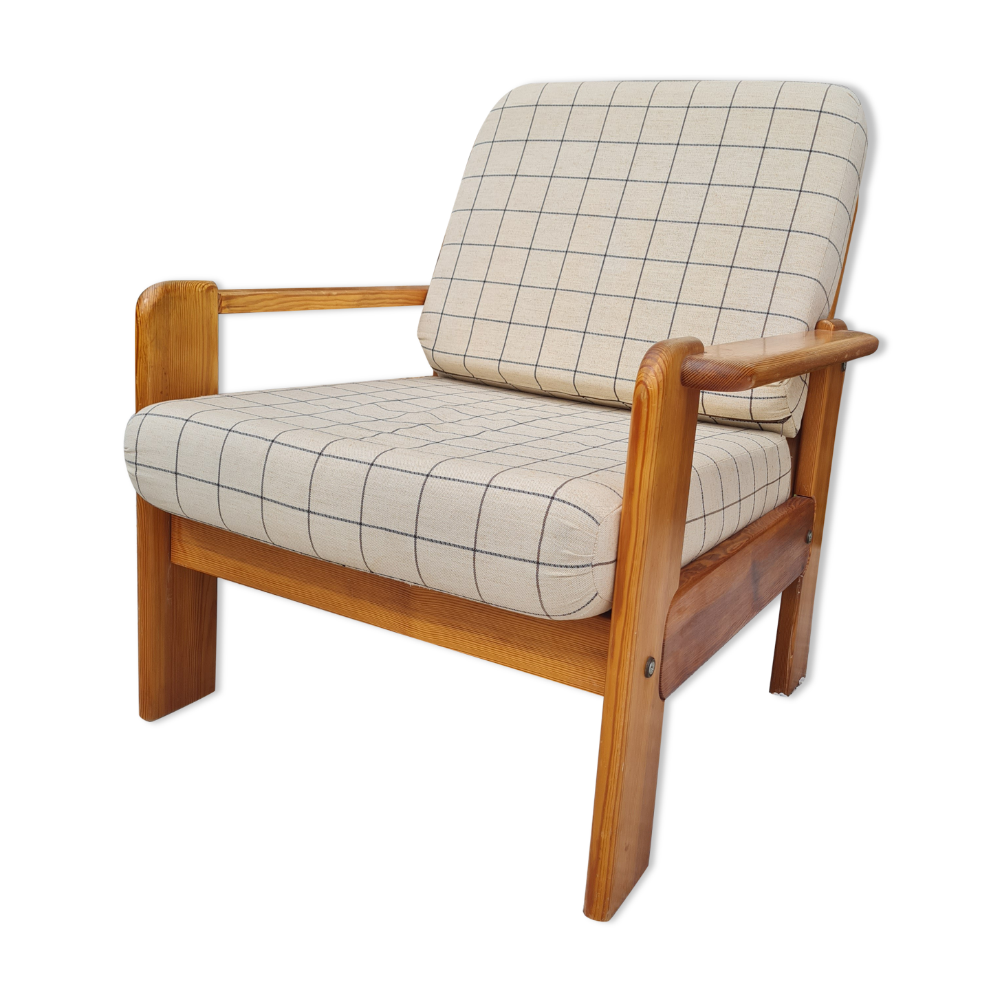 Fauteuil suédois en pin 1970