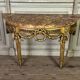 Louis XVI console table in carved and gilded wood, Jura brocatelle marble, 18th century