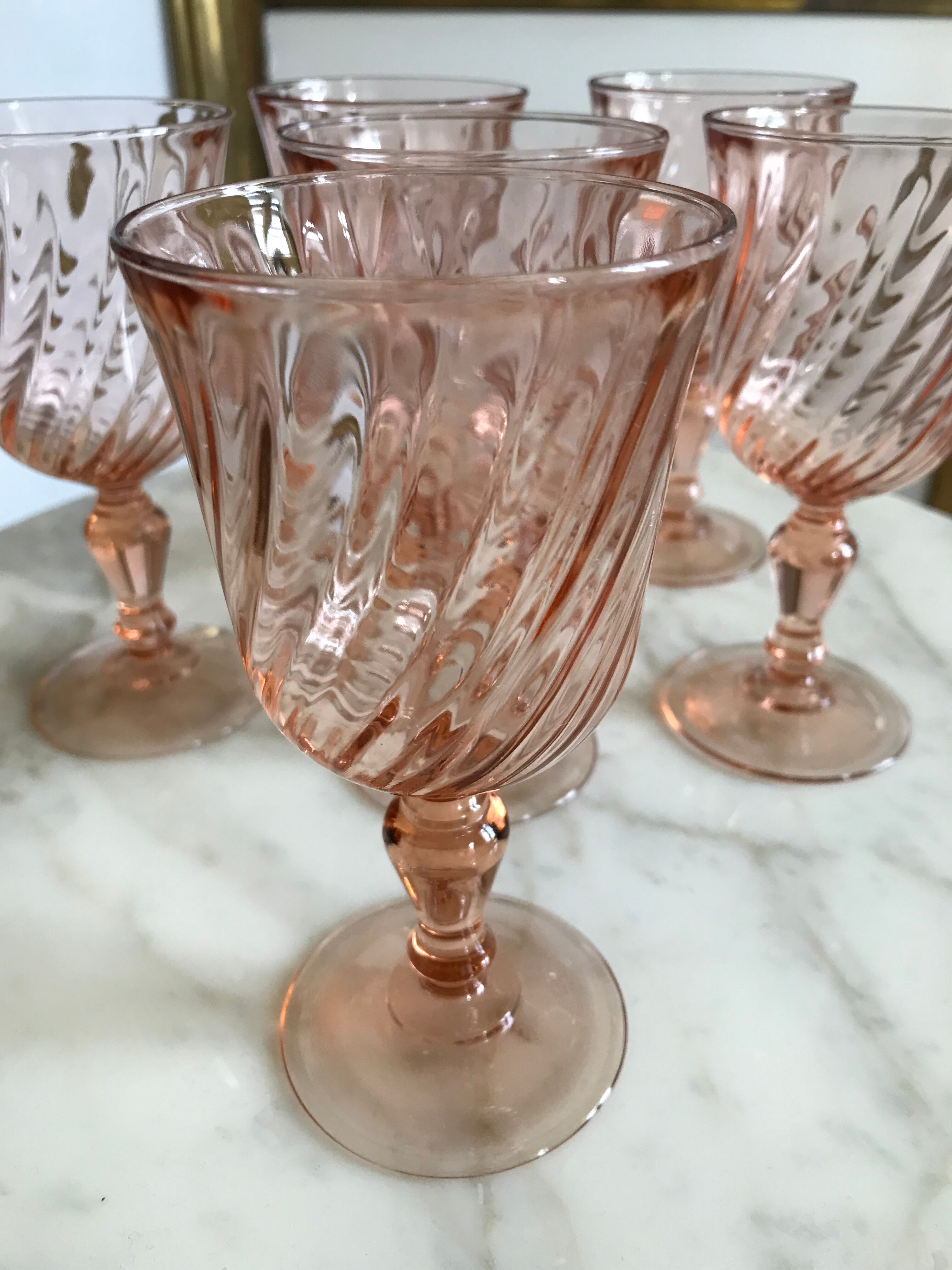 Series of 6 Rosaline water glasses