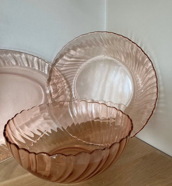 Set of 3 vintage Arcoroc dishes