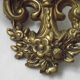Pair Early 20th Century Rococo Revival Brass 5 Light Candle Wall Sconces