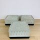 3 square wall lights in chiseled molded glass from the 50s, Holophane