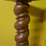 Large French Louis XIII style walnut barley twisted pillar from around 1870