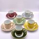 Set of 6 multicoloured moka cups in Limoges fine porcelain.