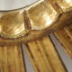 Vintage sun mirror in wood and gold resin 43 cm