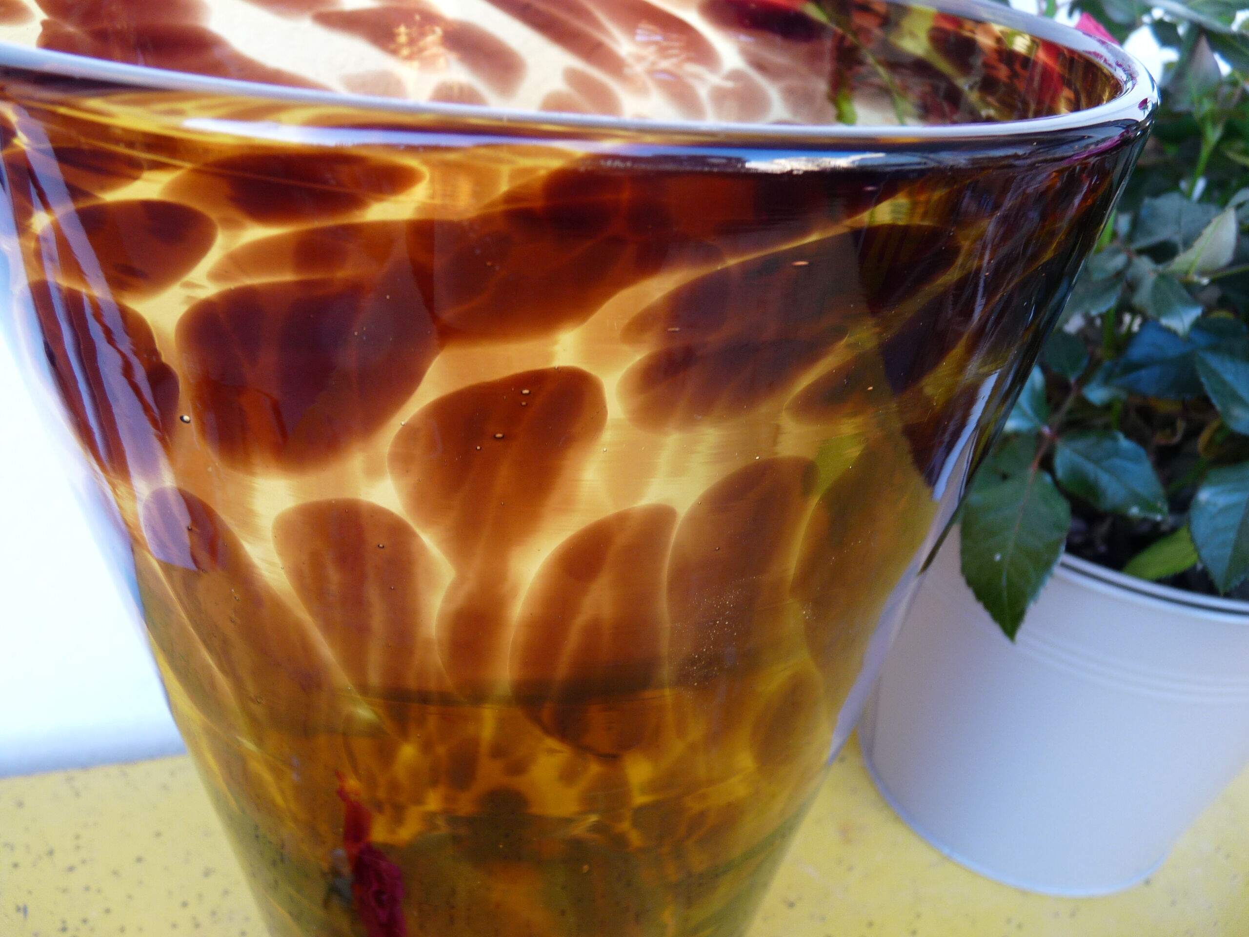 Large murano vase leopard