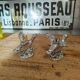 Set of two vintage silver-plated candle holders.