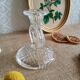 Art Deco chiseled glass candle holder - vintage