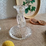 Bougeoir en verre ciselé art déco