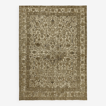 1980s 286 cm x 386 cm beige wool carpet