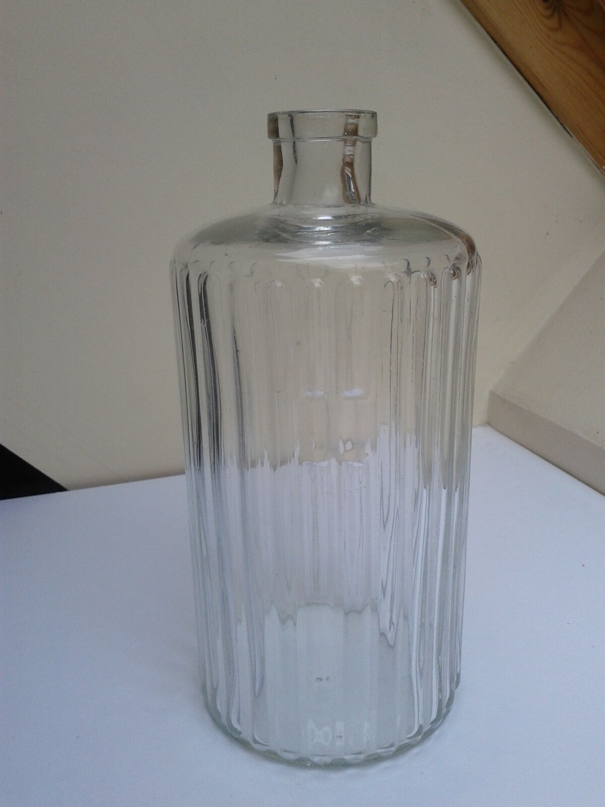 Fluted glass bottle