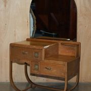 Art Deco whitewashed oak dressing table with Heal's stool.