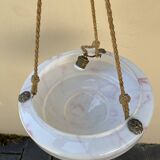 Vintage white and pink opaline chandelier