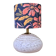 Table lamp, pink Clichy glass base and floral lampshade