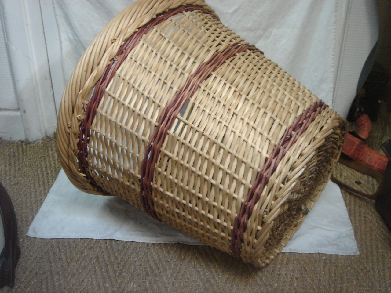 Rattan laundry basket, 1980
