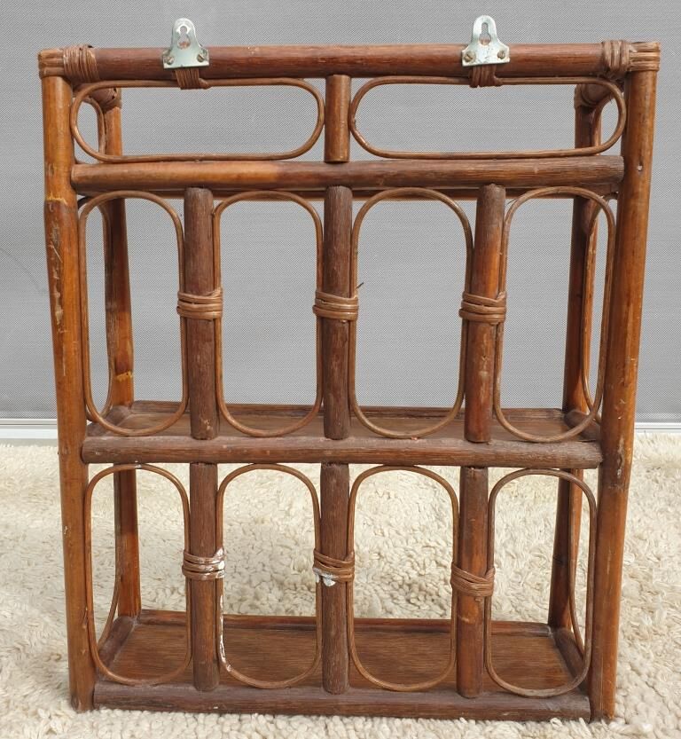 Rattan wall shelf 3 shelves