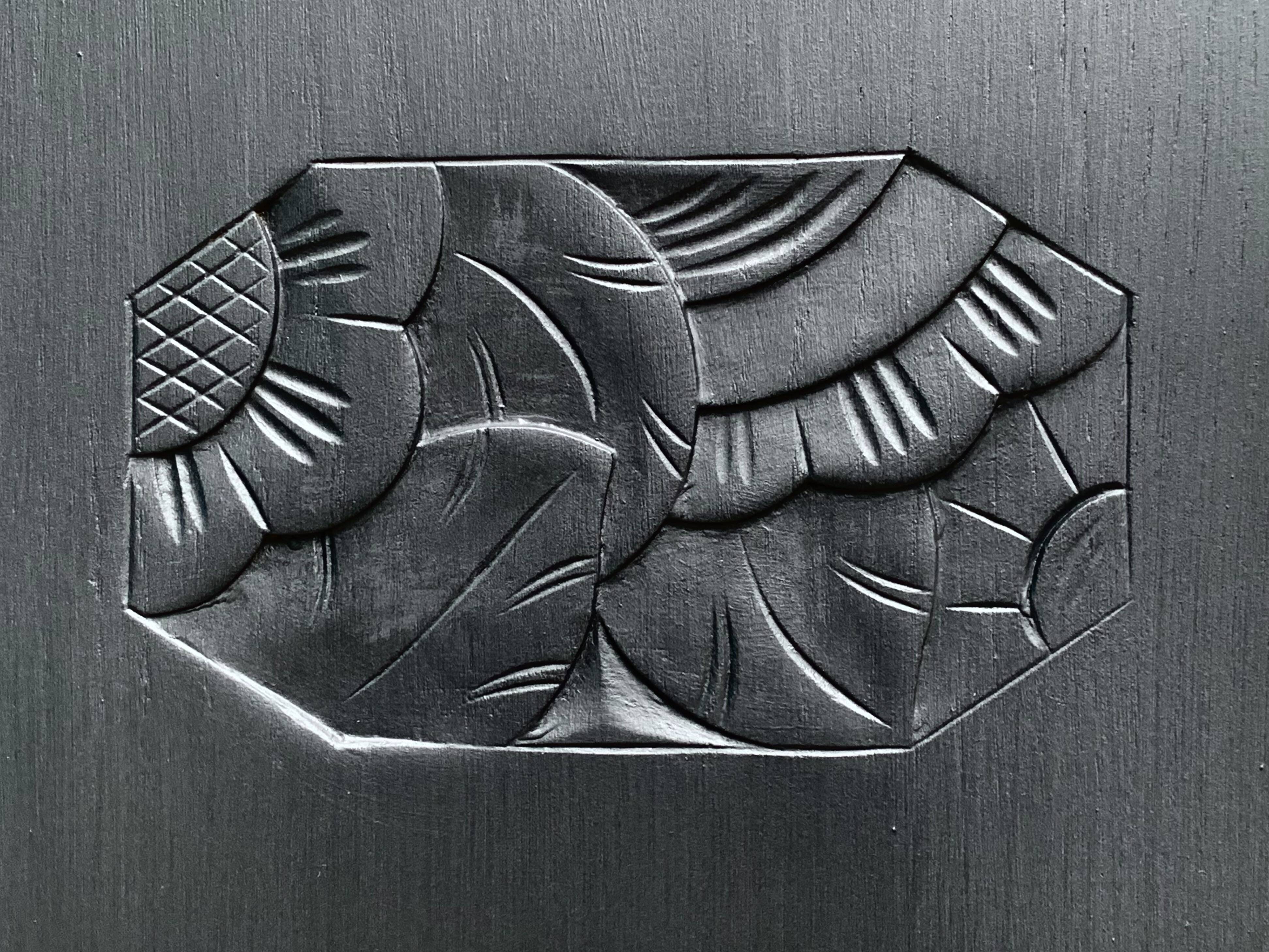 Parisian art deco buffet in solid walnut 1930