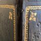 Leather paper basket, imitation bindings old books