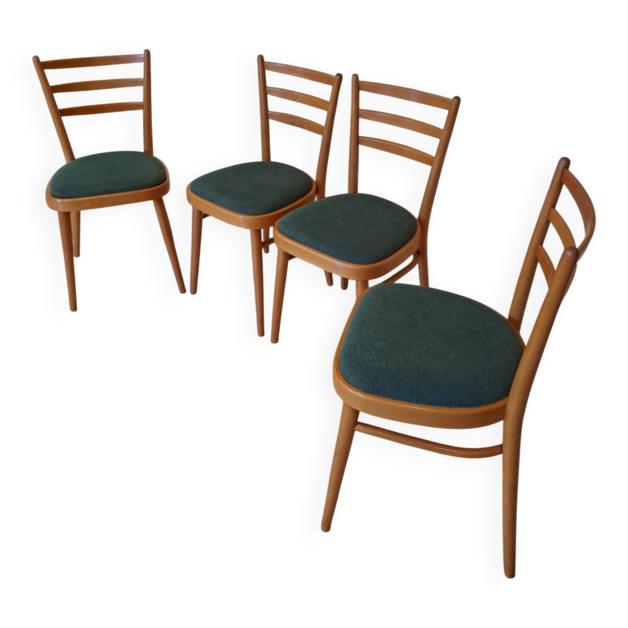 Set of 4 TON chairs, Czech vintage 1960s.