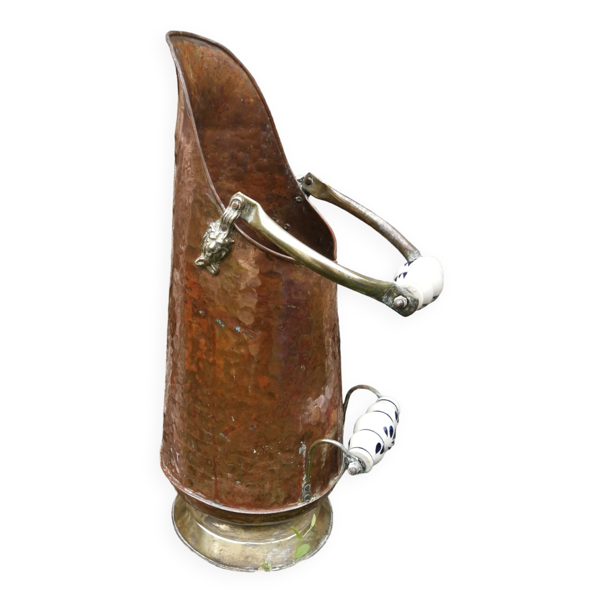 Copper and brass bucket