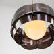 Vintage Italian Metal and Opaline Glass Pendant Lamp, 70s