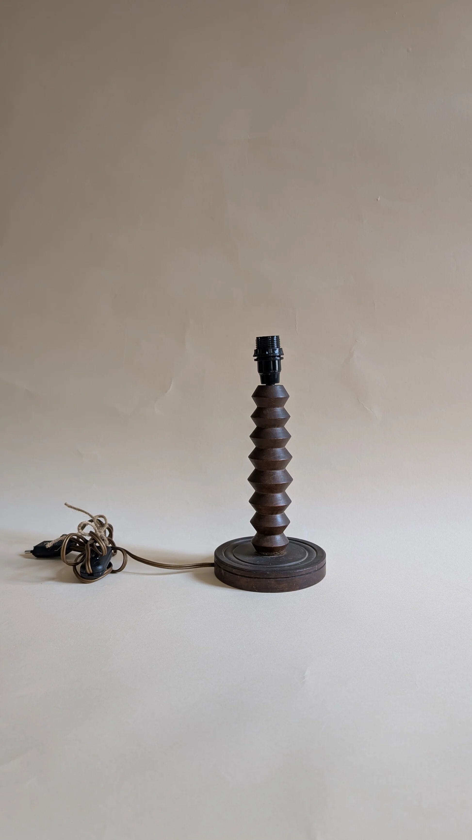 Turned wooden lamp base