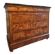 Antique French commode in elm with a marble top, 19th century (circa 1850–1880)
