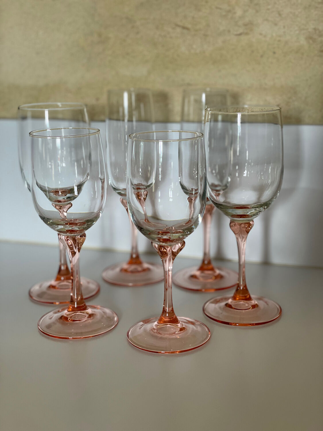 Set of 6 two-tone pink stemmed glasses Luminarc Véronèse