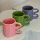 Mug cup ceramic handle graphic wave colorful design tangy apple green