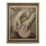 Drawing on paper by Paul Conté