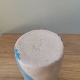 Handcrafted ceramic cup blue color lines