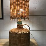 Rattan bottle lamp