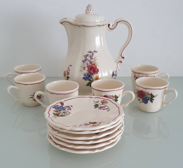 Service à café Faïencerie Sarreguemines- modèle Agreste