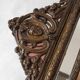 Ancien miroir français en laiton repoussé avec fronton XIXe siècle (56 cm)