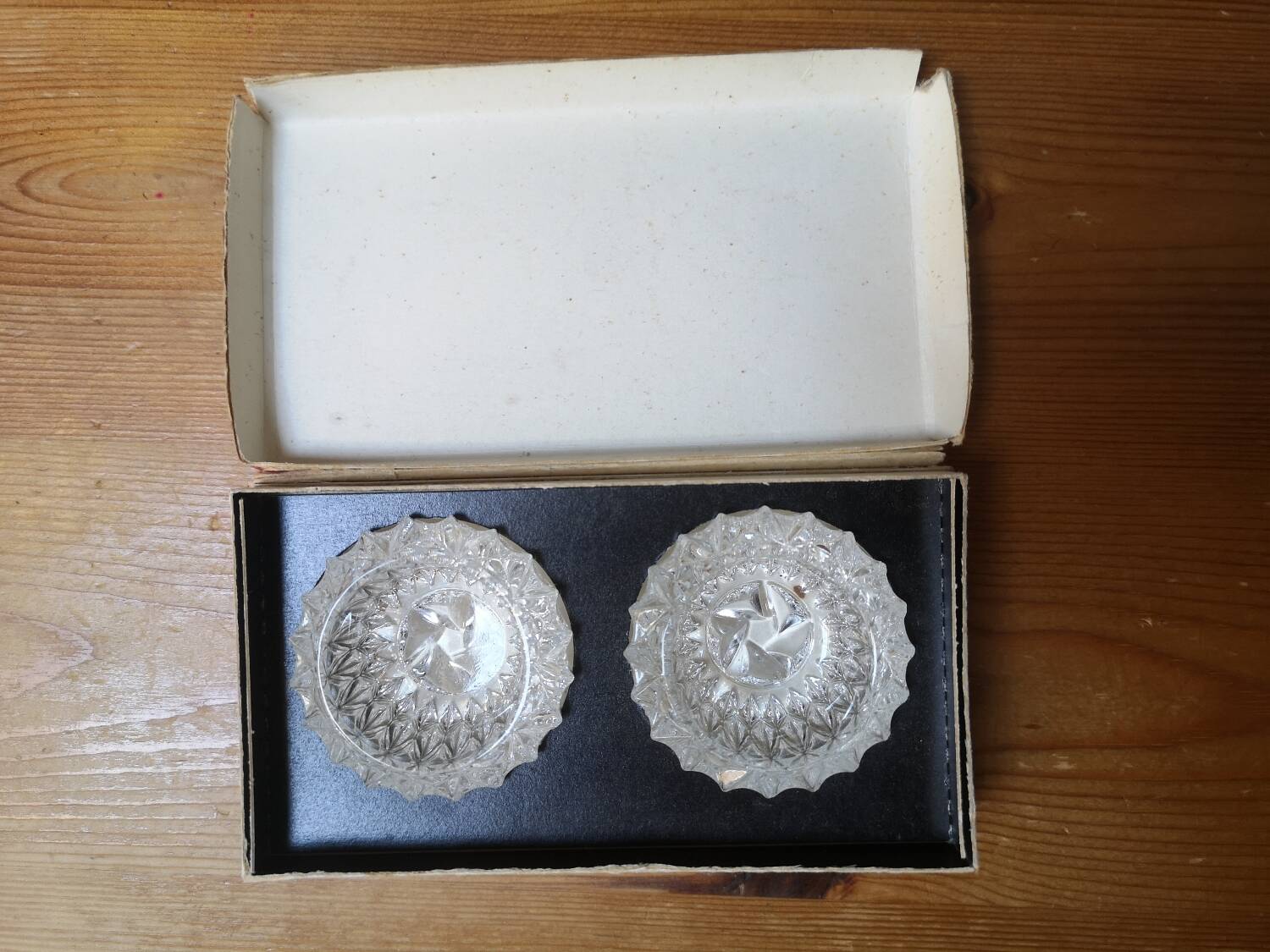 Vintage salt cellars in their box