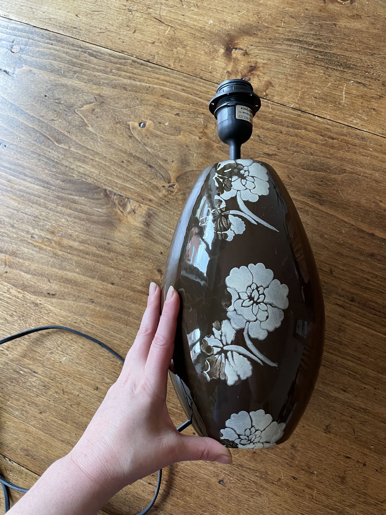 Large Koralcoa table lamp base, in ceramic