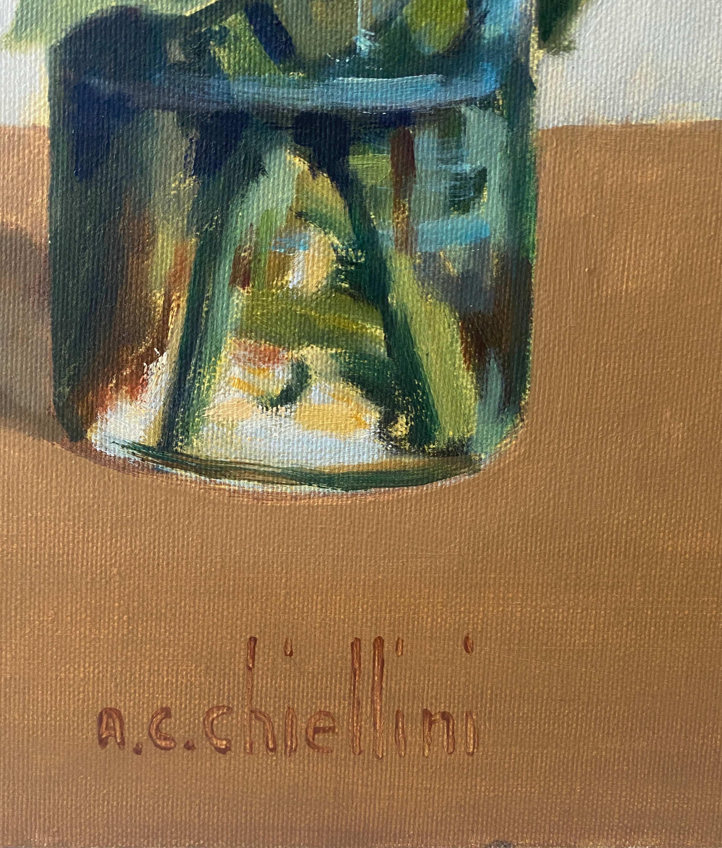 HST painting "Bouquet of flowers" by Angelo Cesare CHIELLINI (1916-1991) Italy